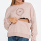 Apero Amalie Oversized Cropped Panel  Jumper - Dusk Pink