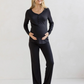 Amira 2-piece Maternity Sleepwear/Loungewear Set in Black