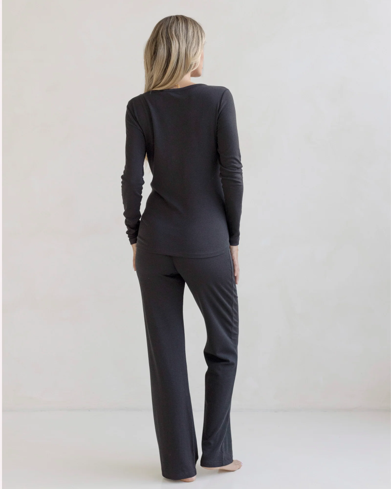 Amira 2-piece Maternity Sleepwear/Loungewear Set in Black