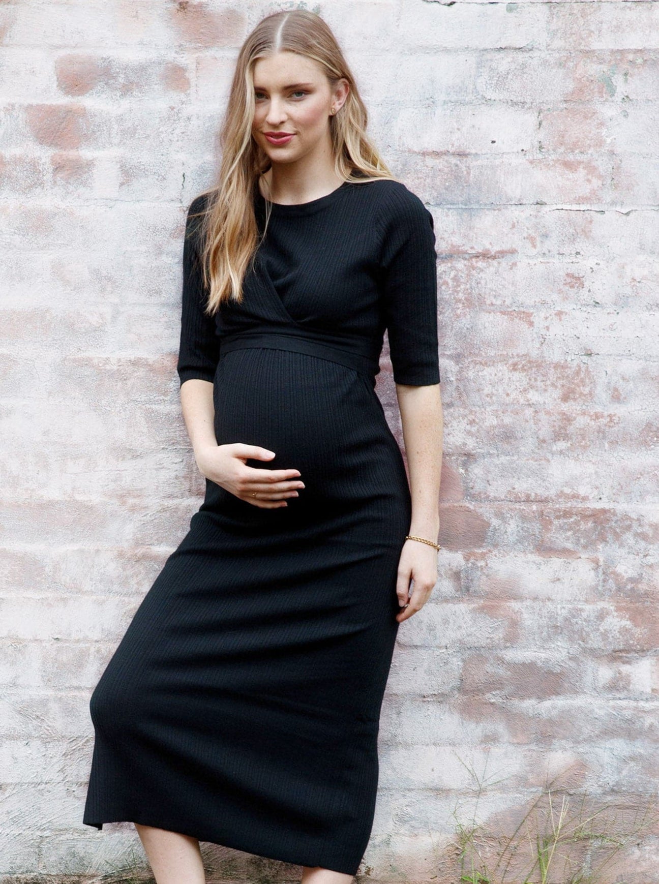 Annabella Maternity Knit Midi Dress