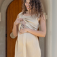Annabella Knit Maternity Tank Dress in Beige