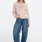 Apero Amalie Oversized Cropped Panel  Jumper - Dusk Pink