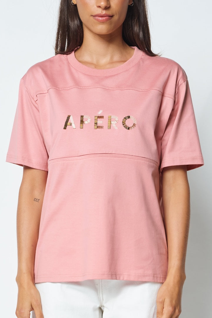 Apero Clair Beaded Panel Breastfeeding Tee