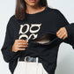 Apero Monogram Oversized V-Panel Cropped Jumper - Black / Beige