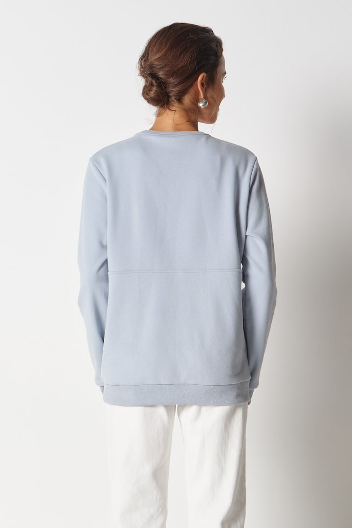 Apero Splice Embroidered Panel Jumper -  Blue / Navy