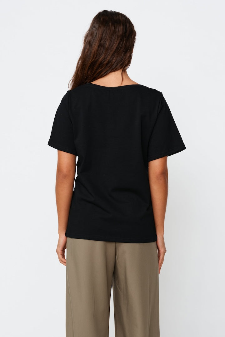 Apéro V-Neck Panel Tee Black