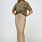 Apero Splice Embroidered Panel Tee Olive  Green / Cream