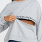 Apero Splice Oversized Panel Jumper - Grey Marle / Black