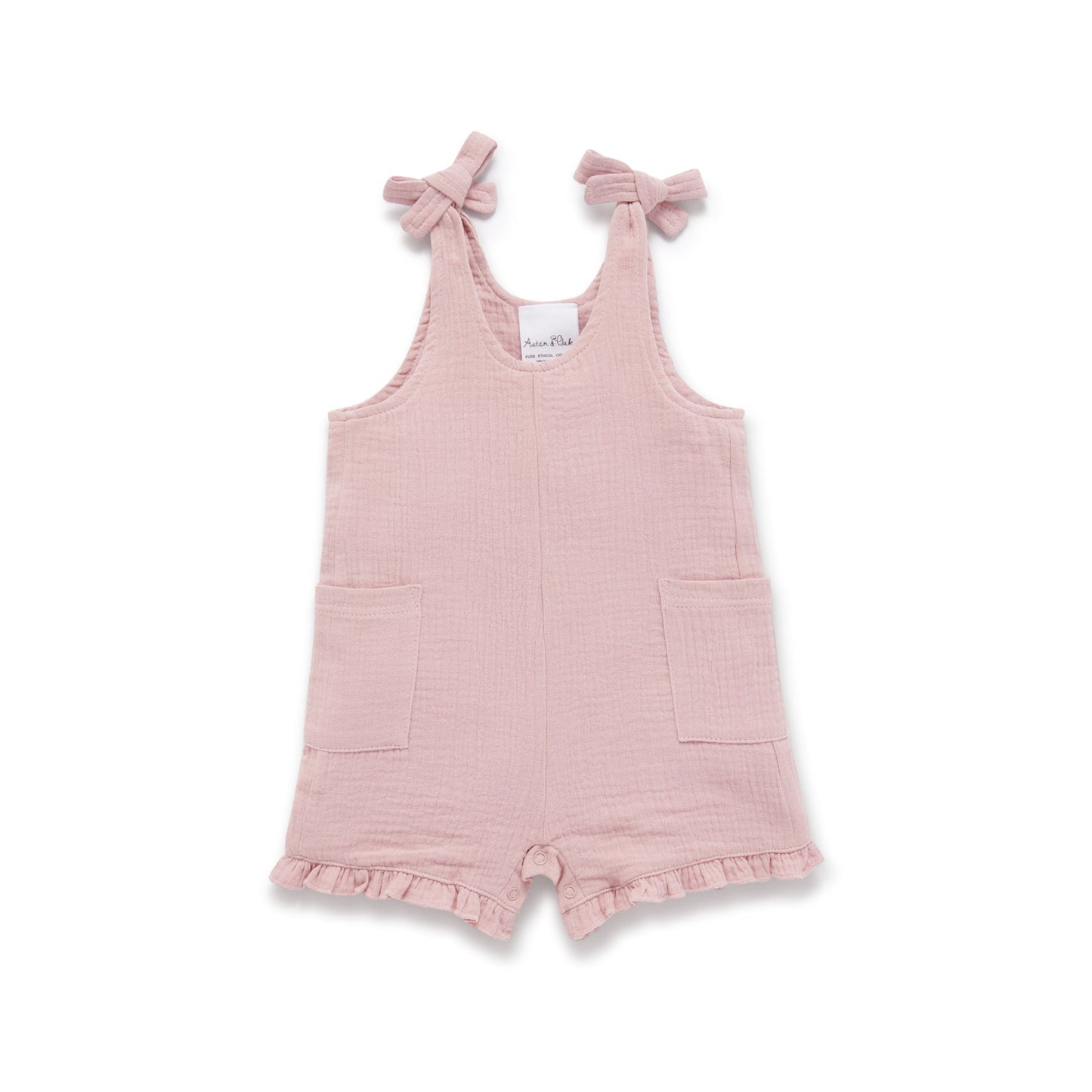 Pink Muslin Tie Top Romper