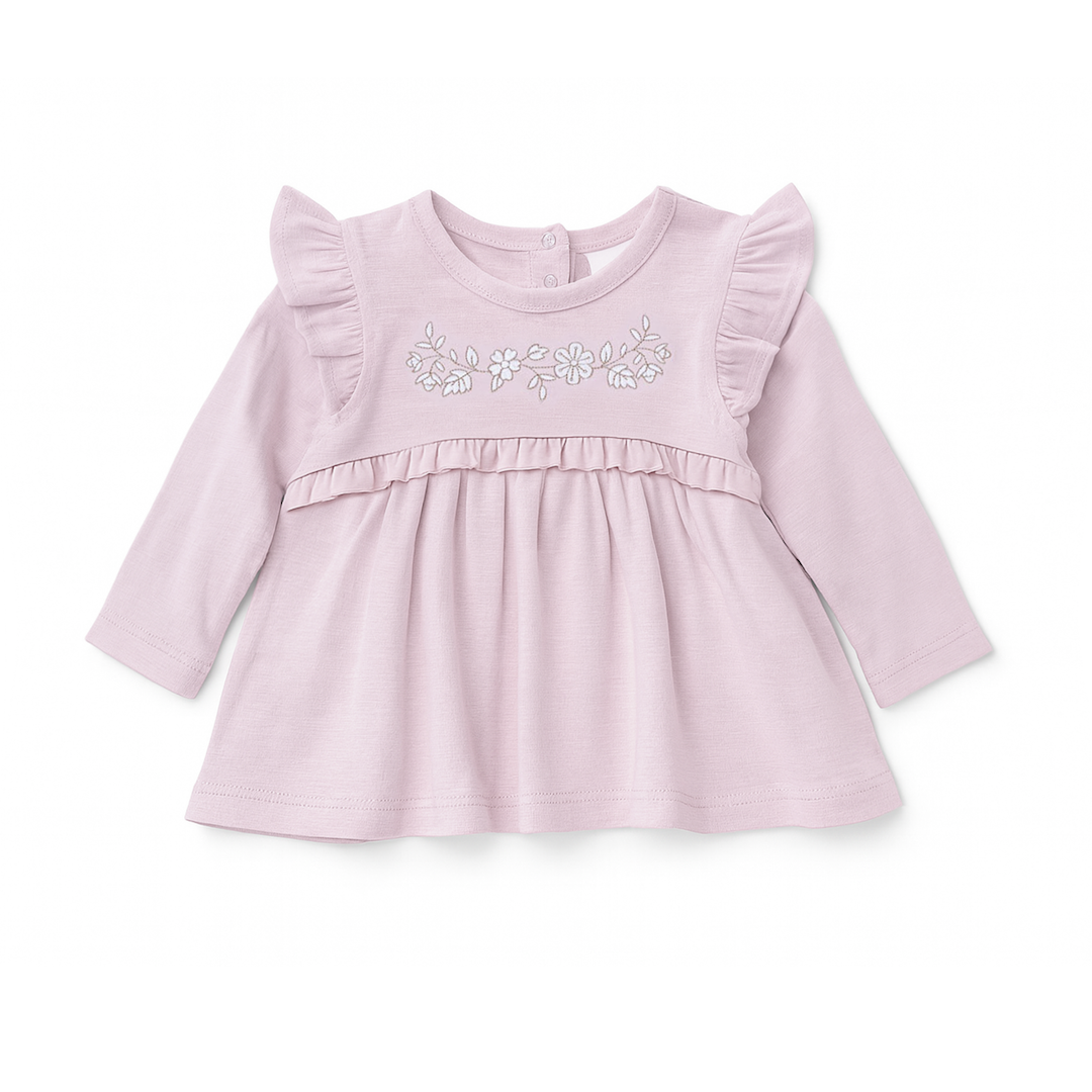 Pink Embroidered Ruffle Top