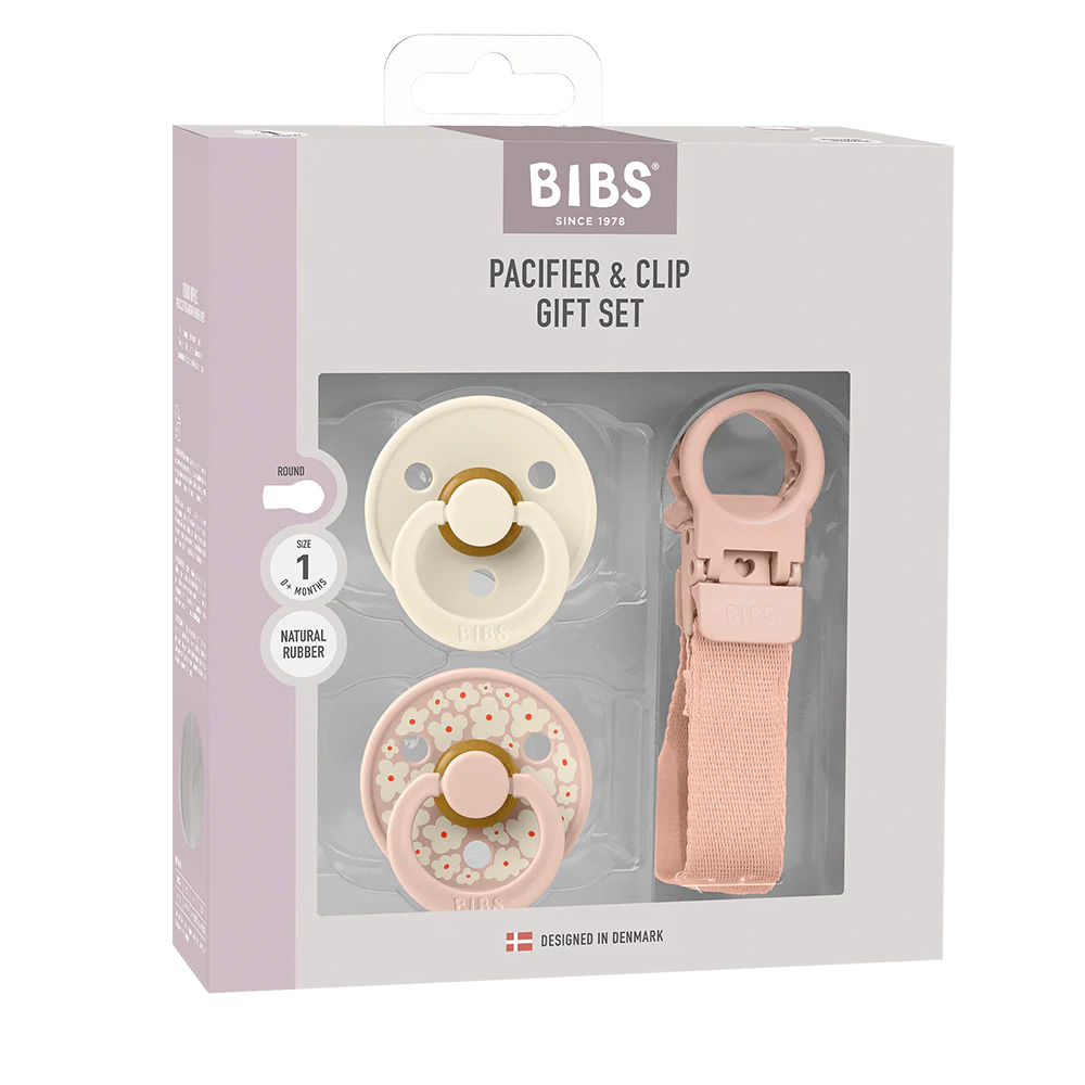 BIBS Colour Dummy & Loop Clip Gift Set Blush
