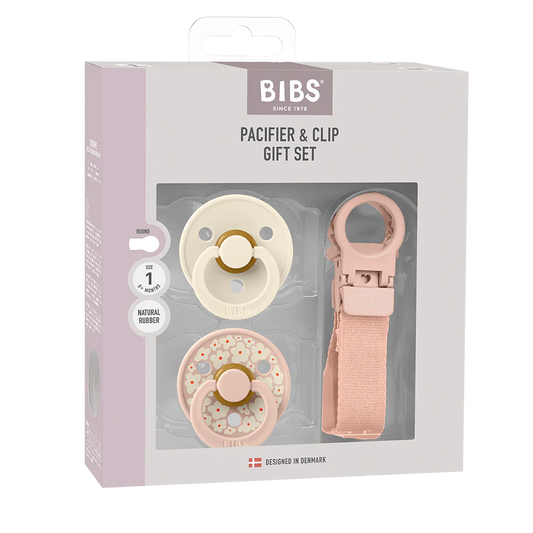 BIBS Colour Dummy & Loop Clip Gift Set Blush