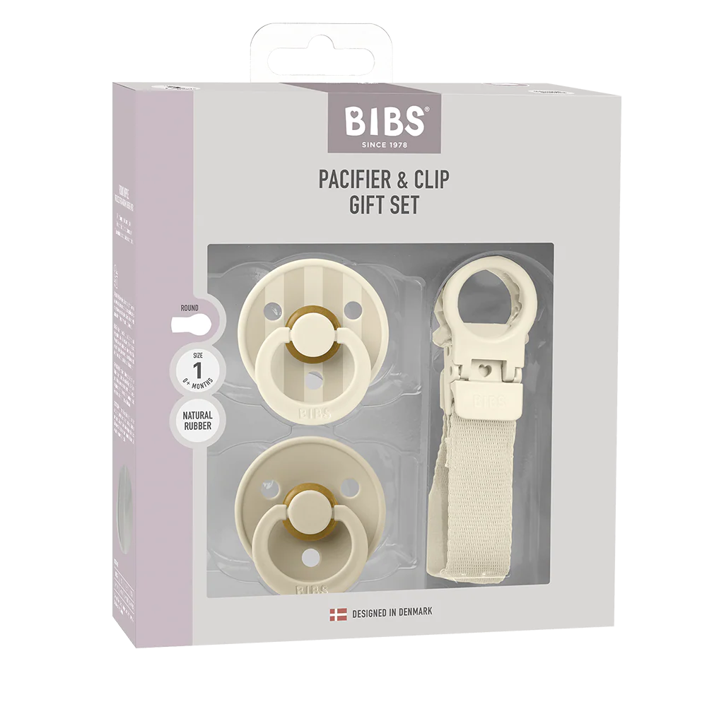 BIBS Colour Dummy & Loop Clip Gift Set Ivory