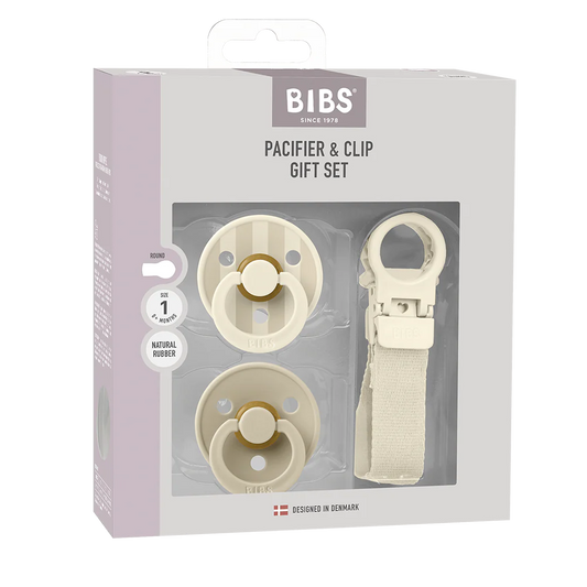 BIBS Colour Dummy & Loop Clip Gift Set Ivory