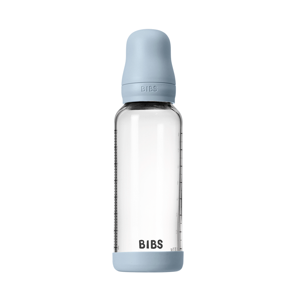 BIBS Glass Baby Bottle Complete Set 240ml Latex Teat