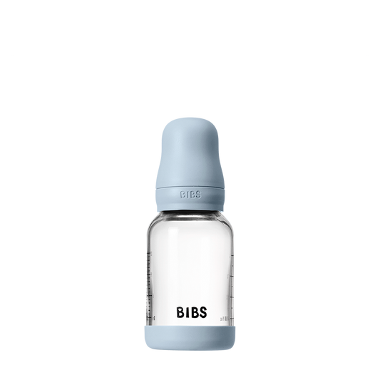 BIBS Glass Baby Bottle Complete Set 120ml Latex Teat