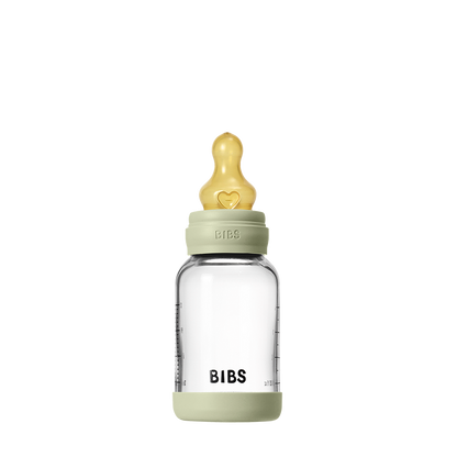BIBS Glass Baby Bottle Complete Set 120ml Latex Teat