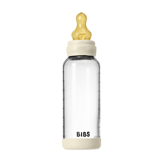 BIBS Glass Baby Bottle Complete Set 240ml Latex Teat