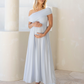 Ariana Maxi Maternity Moon Dress in Baby Blue
