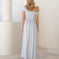 Ariana Maxi Maternity Moon Dress in Baby Blue