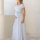 Ariana Maxi Maternity Moon Dress in Baby Blue