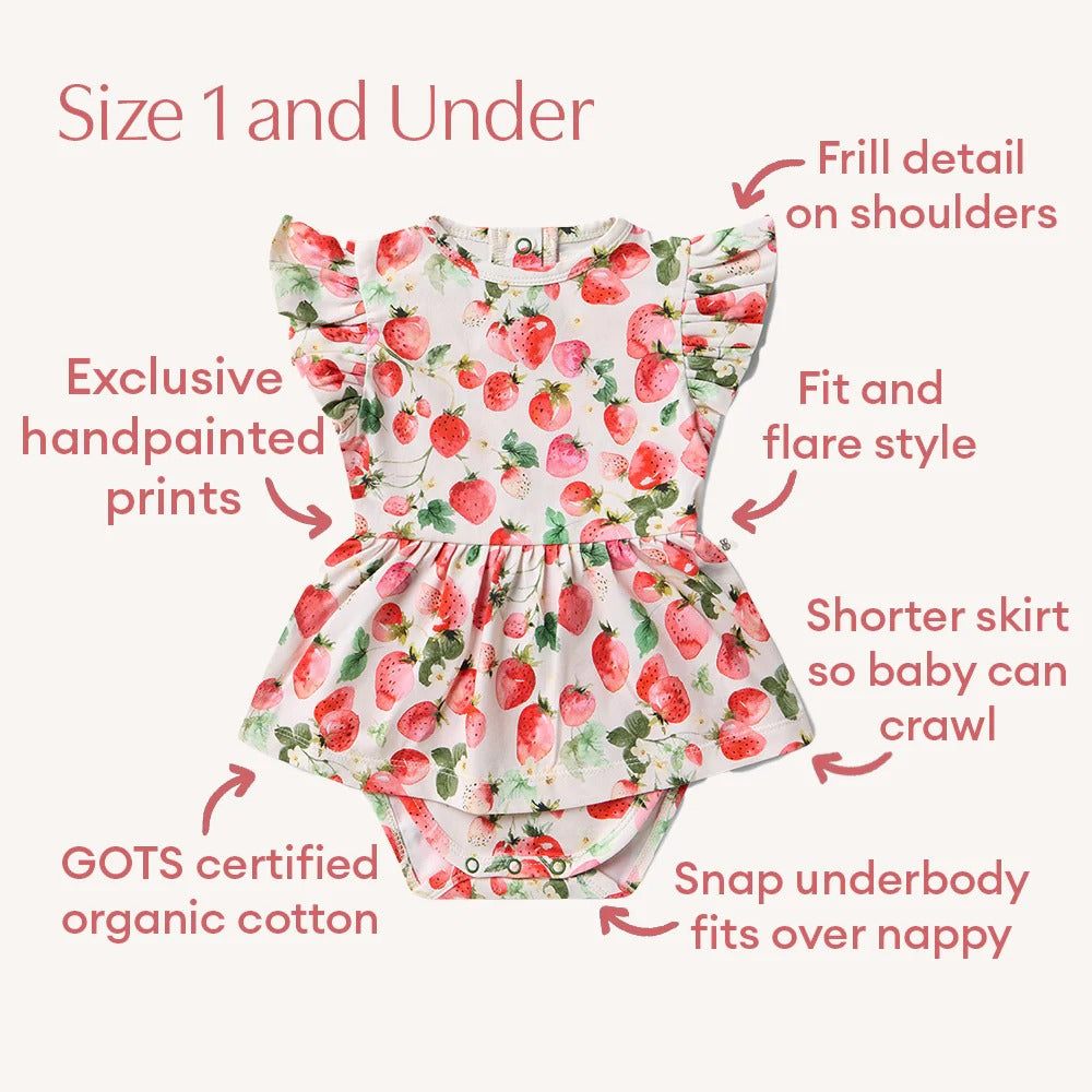 Strawberry Short Sleeve Organic Dress