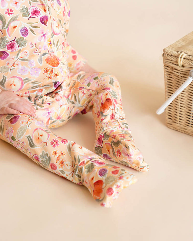 Orchard Bloom Organic Long Sleeve Zipsuit