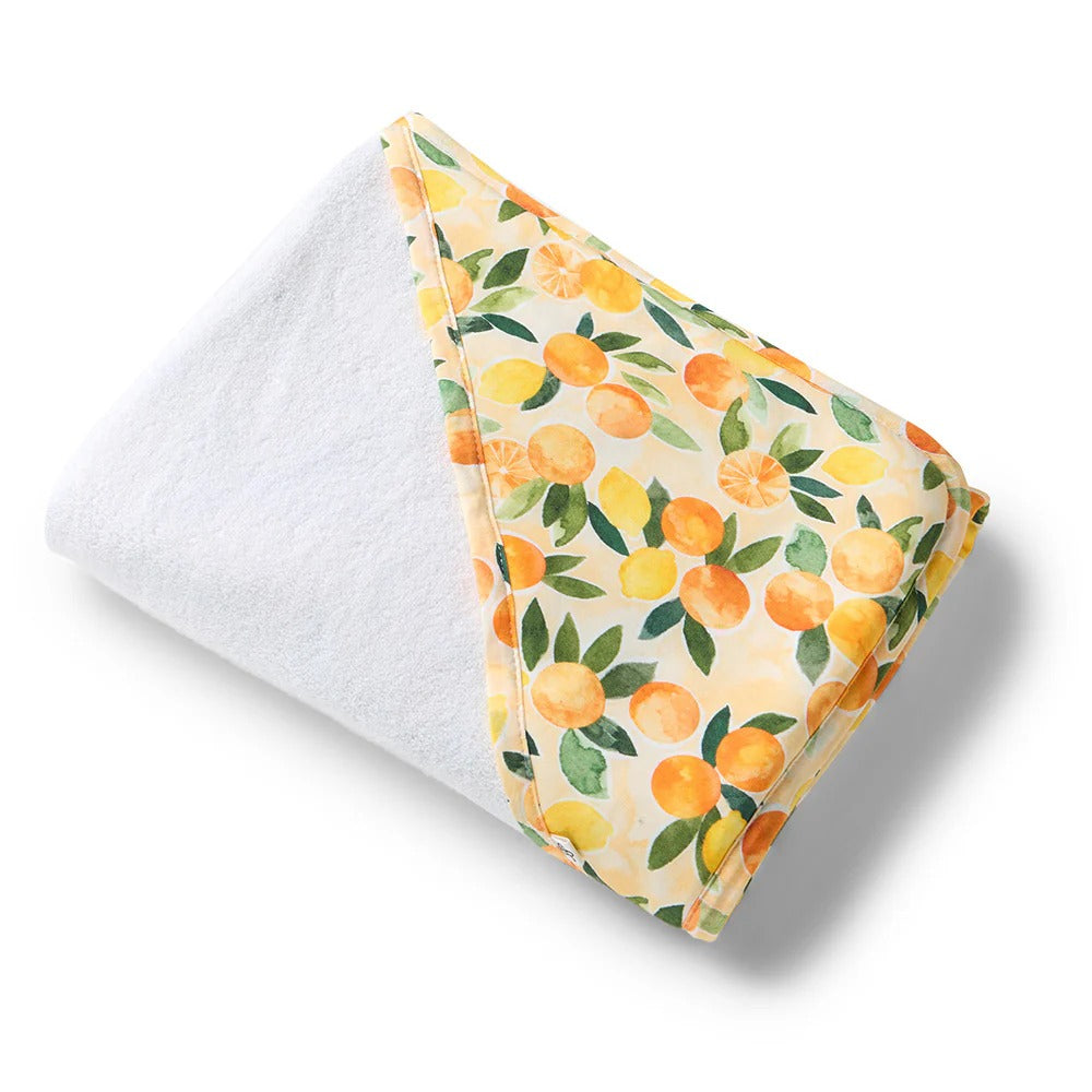 Sunny Citrus Organic Hooded Baby Towel