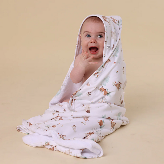 Woodland Tales Organic Hooded Baby Towel