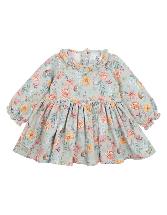 Olive Print Overlay Dress