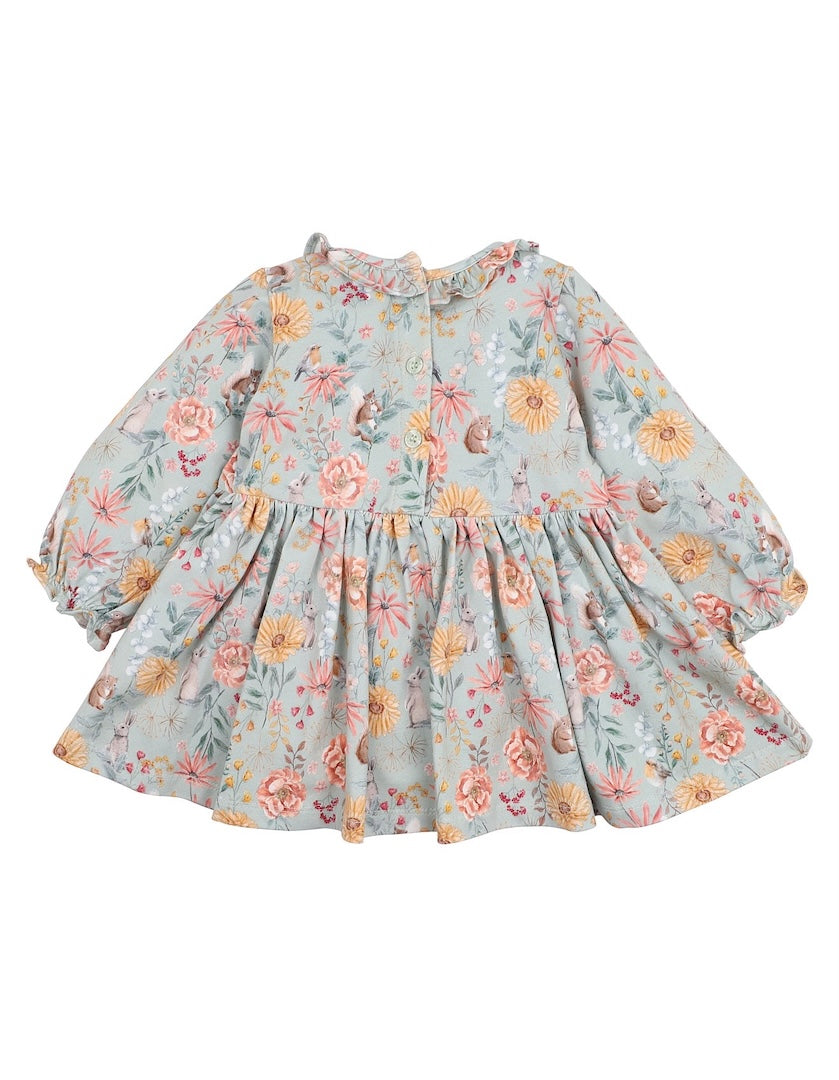 Olive Print Overlay Dress