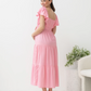 Lila Baby Shower Maternity Cotton Dress in Sugar Pink