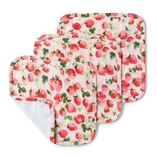 Strawberry Organic Wash Cloths 3 Pack