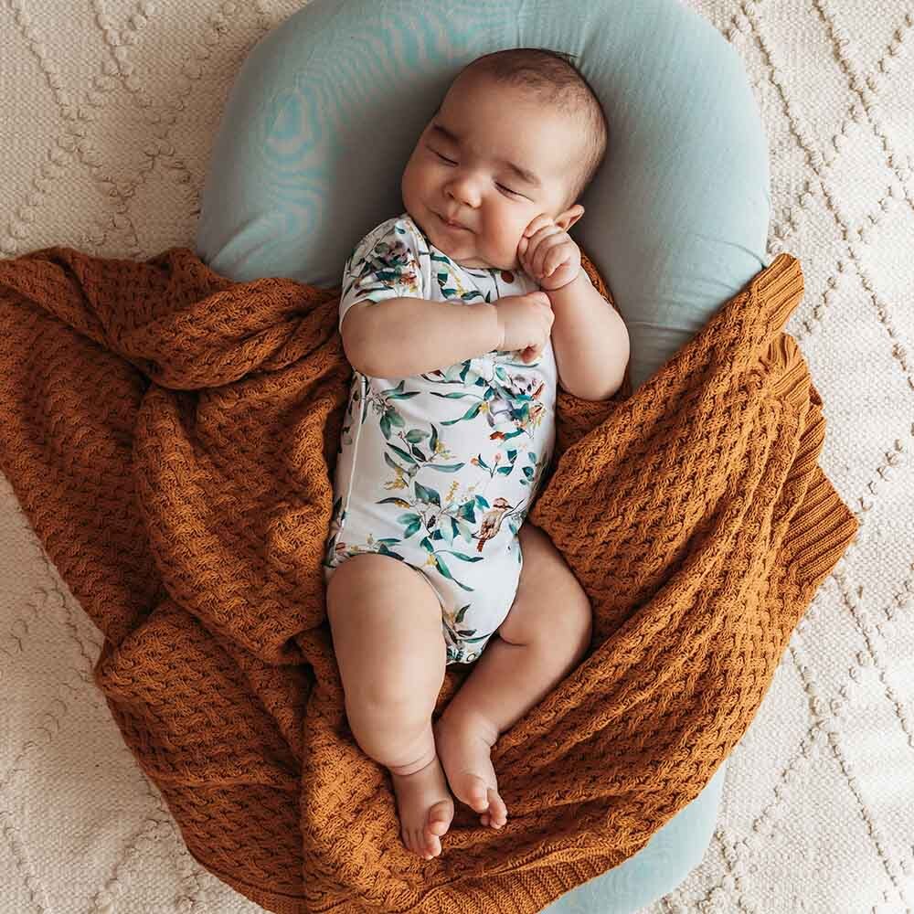 Snuggle Hunny Eucalypt Baby Bodysuit Short Sleeve