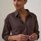 Timeless Relaxed Linen Shirt - Chocolate