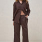 Timeless Wide Leg Linen Pant Chocolate