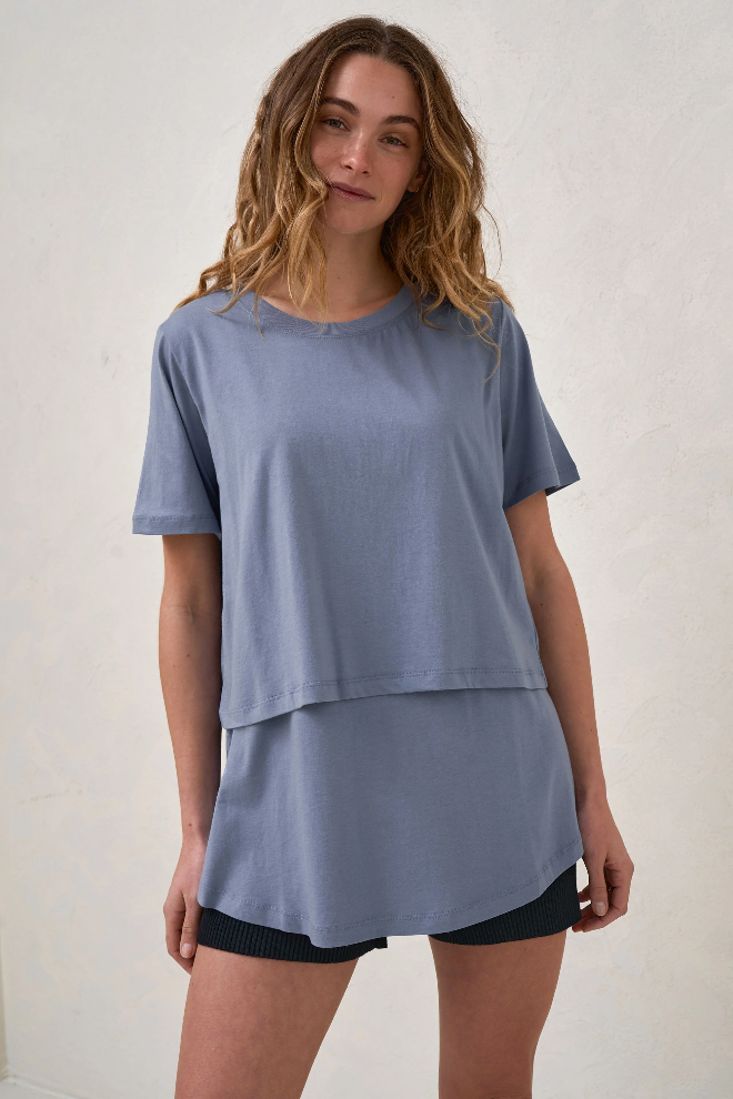 Me And You Nursing Tee Blue Suede