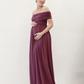 Ariana Maxi Maternity Moon Dress in Red WIne