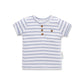 Blue Stripe Rib Henley Top