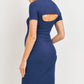 Maternity Ribbed Dress 2 Piece Fashion Navy