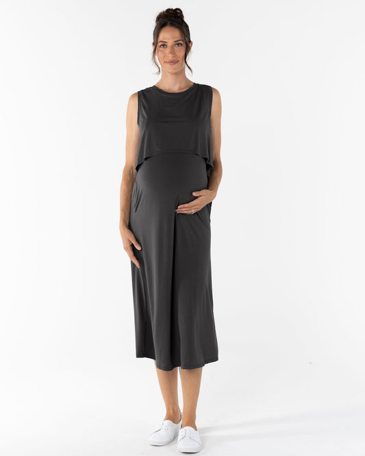 Manon Maternity Breastfeeding Dress Black