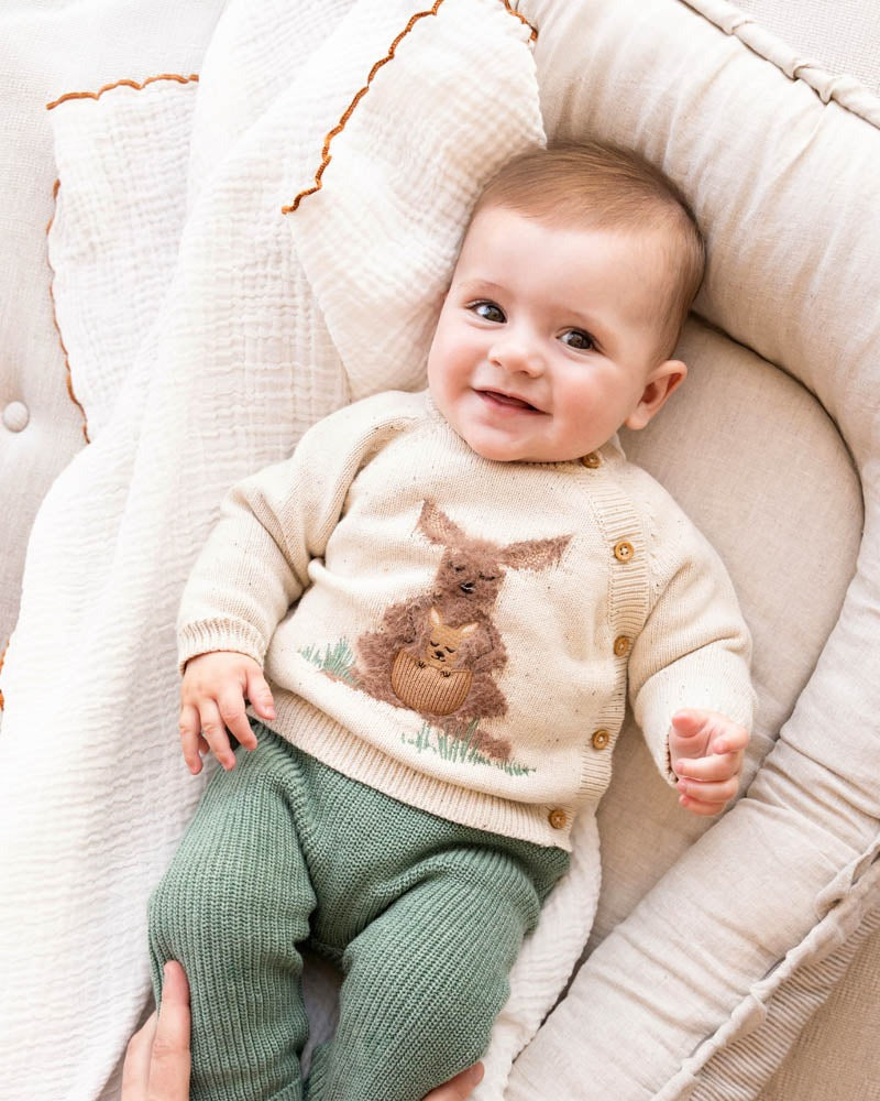 Charlie Kangaroo Knitted Organic Cardigan