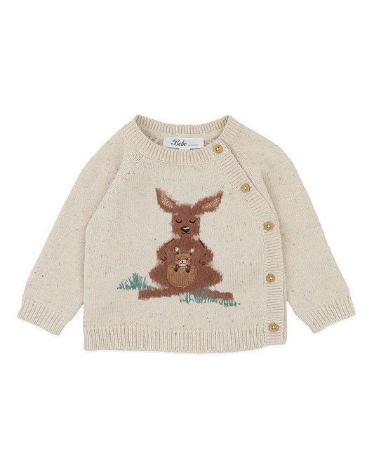 Charlie Kangaroo Knitted Organic Cardigan