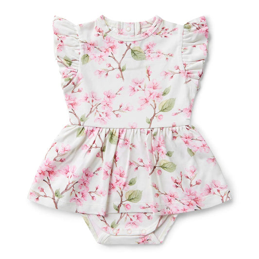 Cherry Blossom Short Sleeve Organic Dress