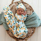 Snuggle Hunny Citrus Squeeze Organic Jersey Wrap & Beanie Set