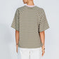 Apero Classique Stripe Box Cut Tee Khaki/Pink
