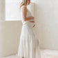 Ellie Maternity Shirred Maxi Skirt in White