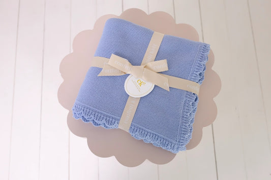 Heritage Knit Blanket Cloud Blue