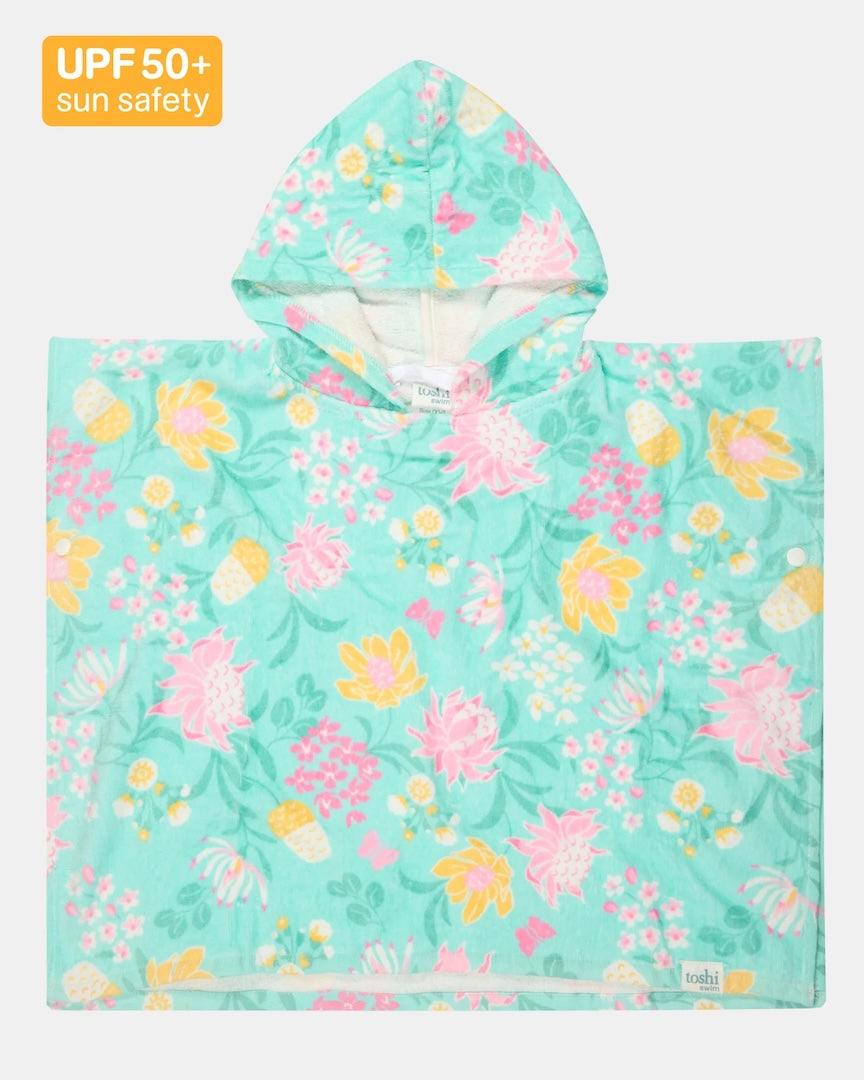 Toshi Swim Hooded Towel Paradise Waratah Mint
