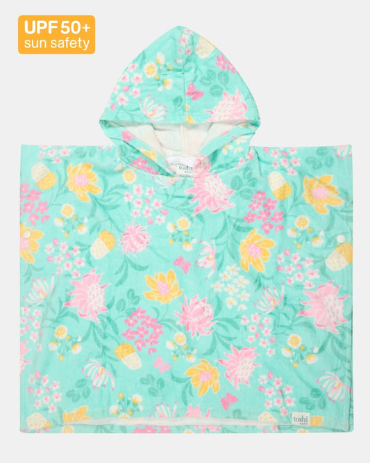 Toshi Swim Hooded Towel Paradise Waratah Mint